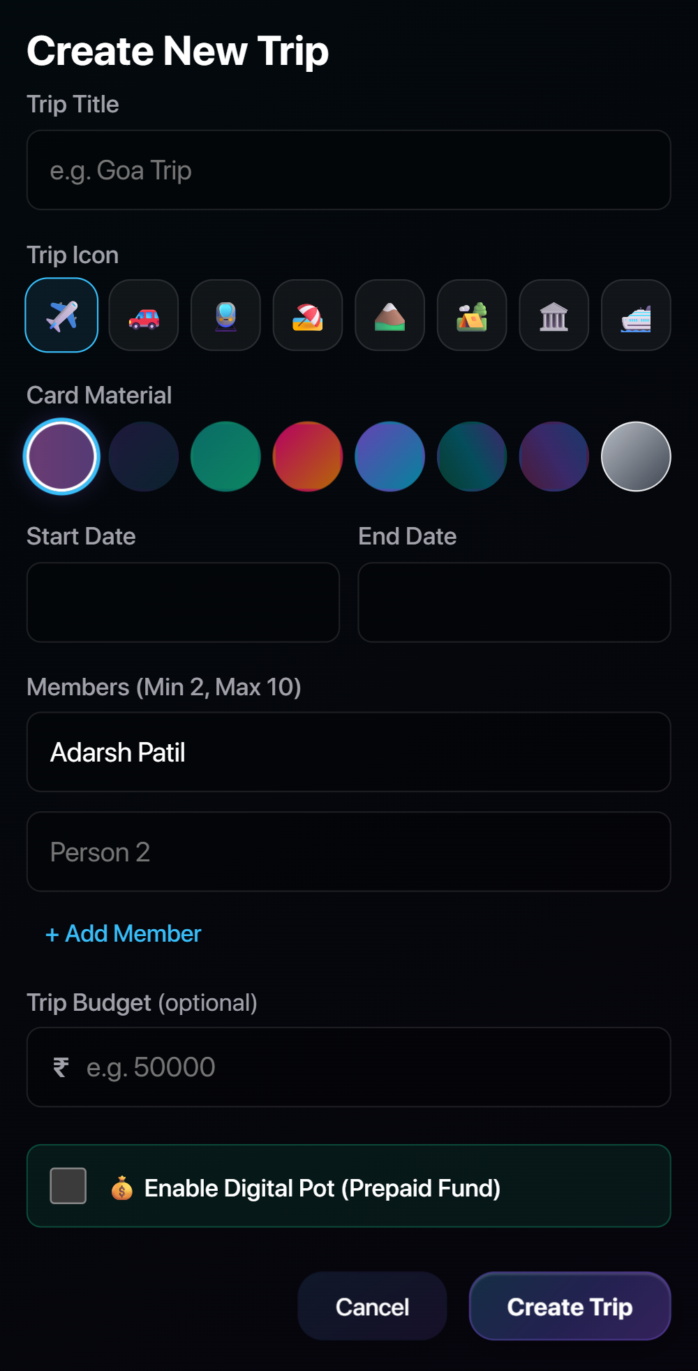 Create Trip
