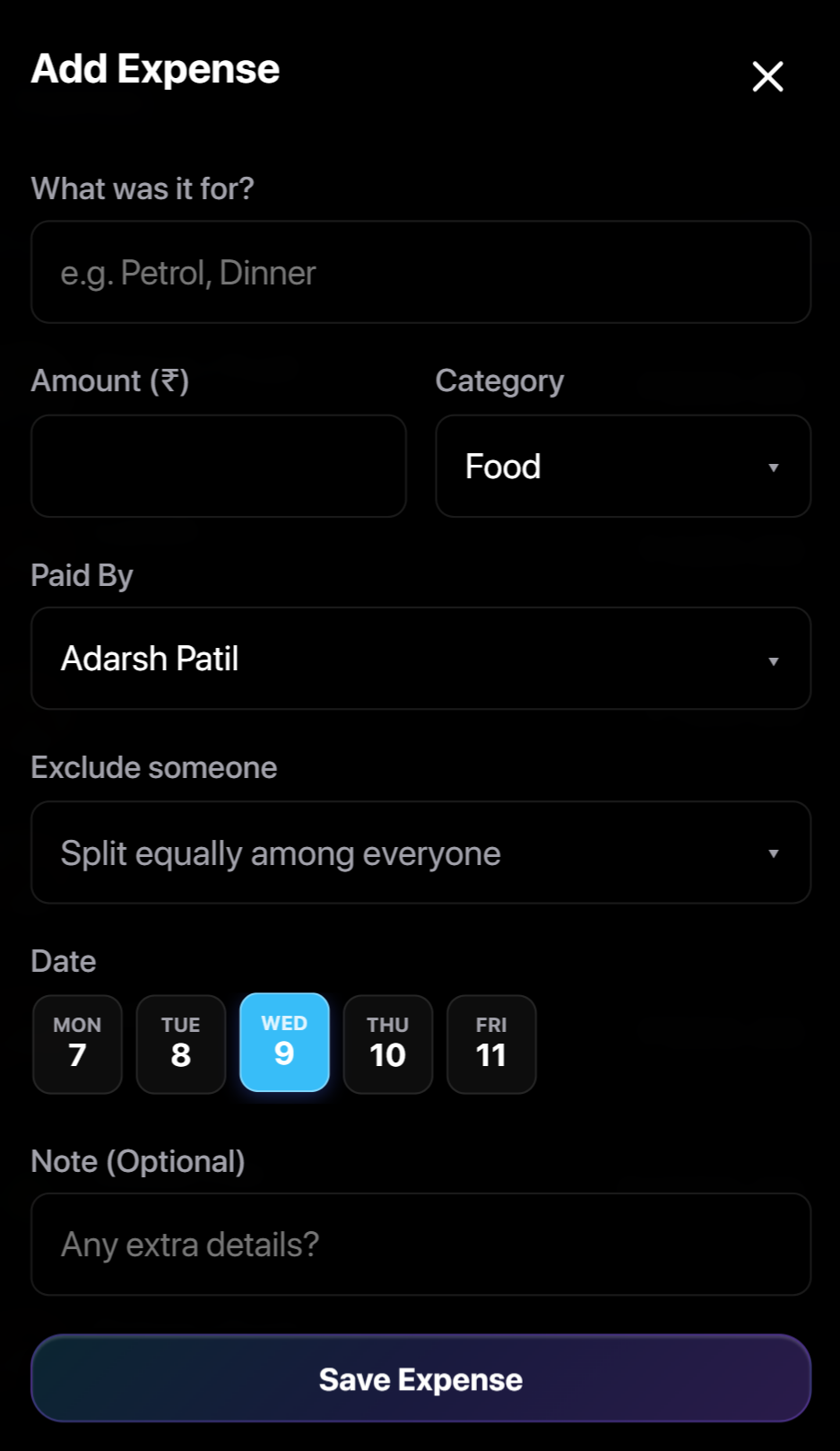 Add Expense