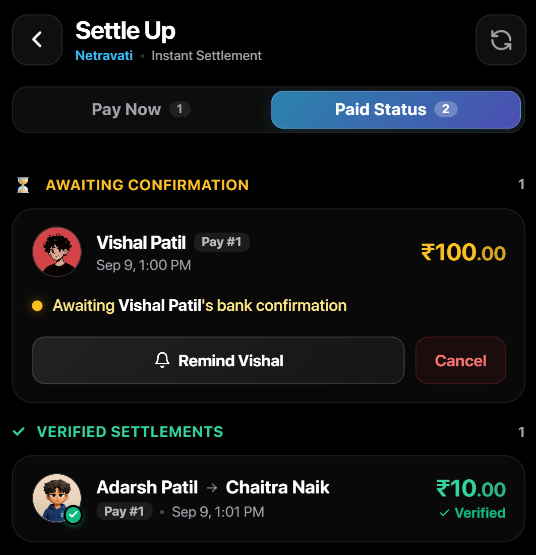 Paid Status Tab